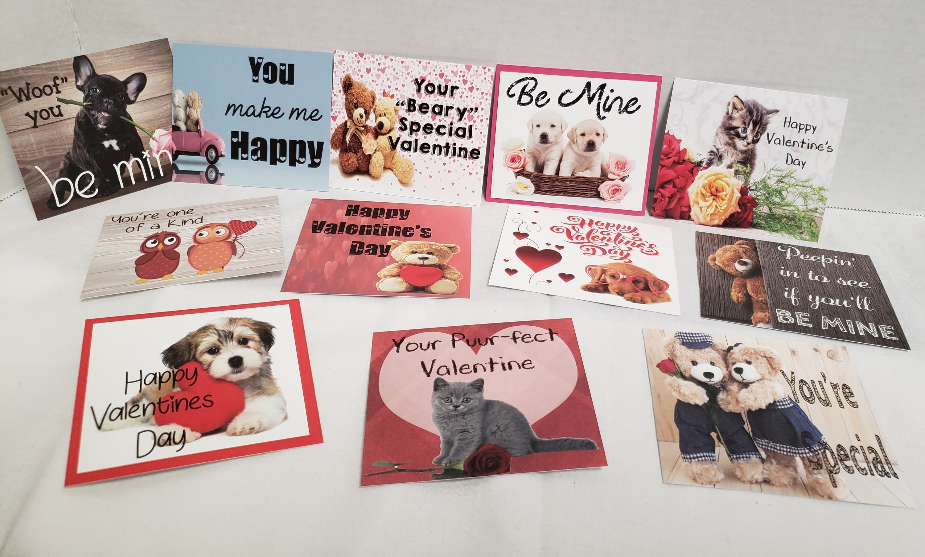 Pack of 12 Simple Valentine's Day Cards - No Tv Characters