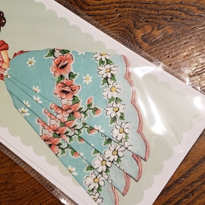 Cartão lenço; jovem, lindo cartão de felicitações; lenço de rosas utilizável; antiquado; saia lenço; água e coral