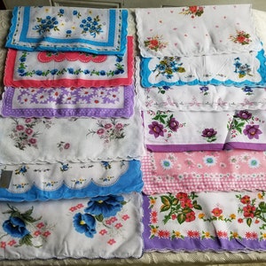 125 handkerchiefs! Huge assortment of styles & colors! For weddings, crafts, Mother's Day etc.