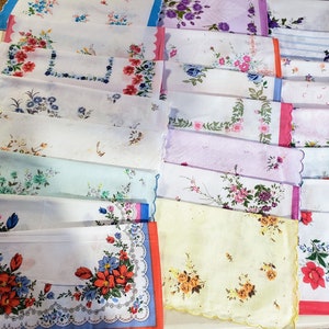 12 Handkerchief women's new vintage style Floral handkerchiefs 1 dozen different handkerchiefs new designs image 8