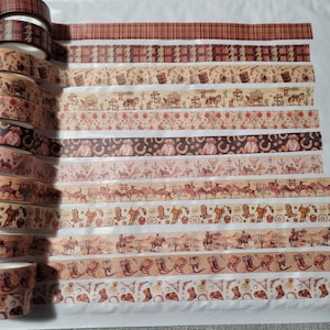 Western Cowboys & Pferde Washi Tape Set; Cowboystiefel, Hufeisen, 12 Rollen !  dekoratives Band; Journaling, Scrapbooking