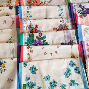 Set of 6 new vintage style Floral handkerchiefs Every assortment is different image 8
