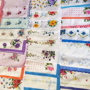 12 Handkerchief women's new vintage style Floral handkerchiefs 1 dozen different handkerchiefs new designs image 9
