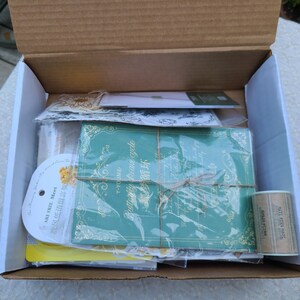 Junk journal kit, gold scrapbooking supplies, paper crafting, journaling starter pack