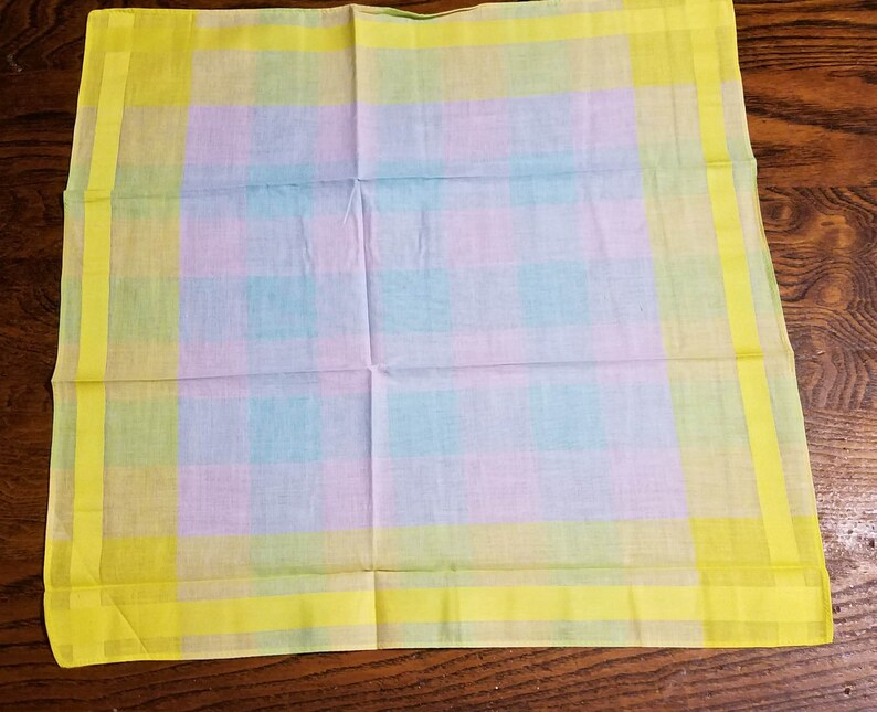 Handkerchief women/'s lot new vintage style Floral handkerchiefs; LARGE CHECKS cotton handkerchiefs 16