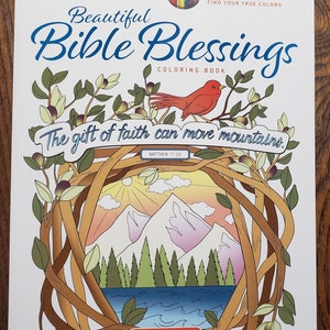 Beautiful Bible Blessings  coloring book for adults; lovely pictures with scripture