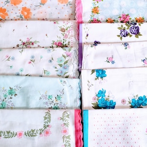 Set of 6 new vintage style Floral handkerchiefs Every assortment is different image 1