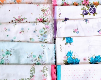 Set of 6 new vintage style Floral handkerchiefs! Every assortment  is different!