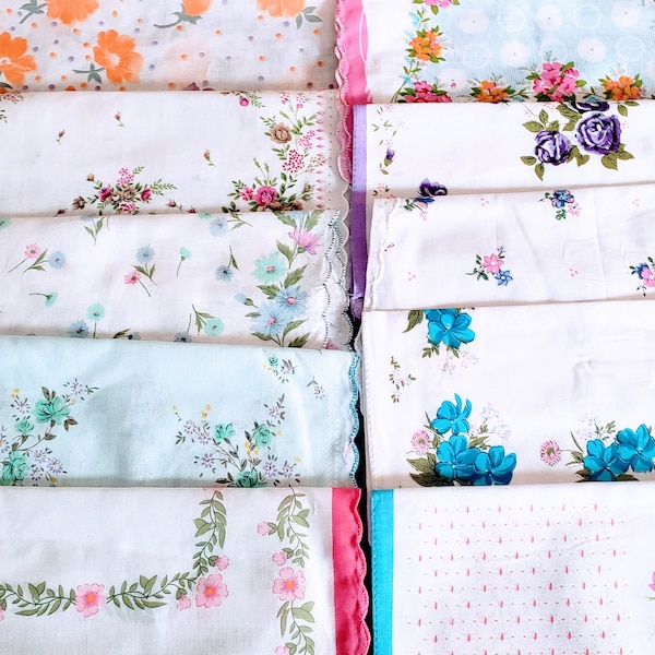 Set of 6 new vintage style Floral handkerchiefs! Every assortment  is different!