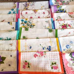 Set of 6 new vintage style Floral handkerchiefs Every assortment is different image 7