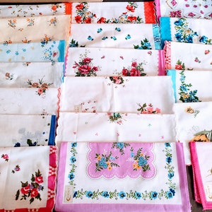 Set of 6 new vintage style Floral handkerchiefs Every assortment is different image 3