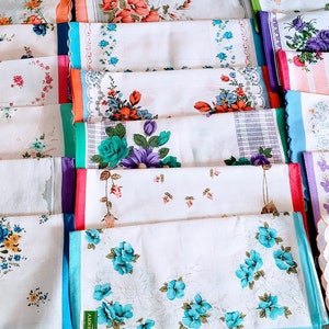 12 Handkerchief women's new vintage style Floral handkerchiefs 1 dozen different handkerchiefs new designs image 4