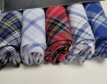 Men's handkerchiefs set in gift box; multi-color plaids
