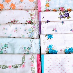 12 Handkerchief women's new vintage style Floral handkerchiefs 1 dozen different handkerchiefs new designs image 2