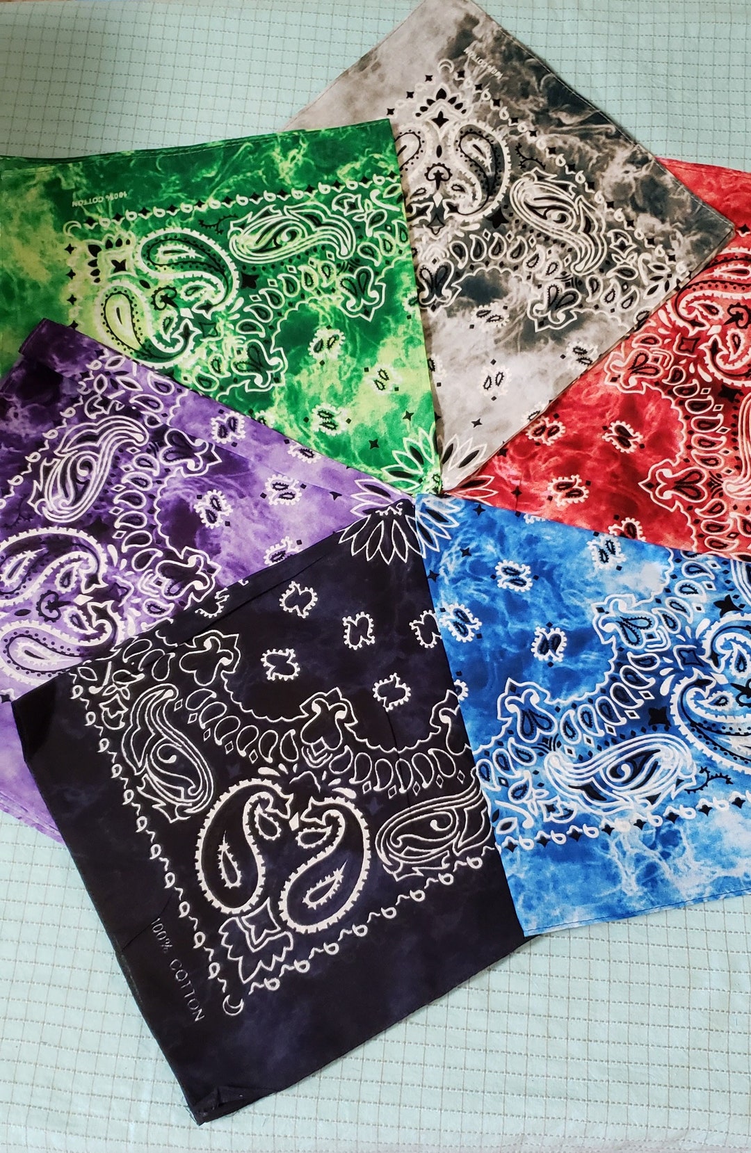 Tie Dye Print Bandana Handkerchiefs; 22