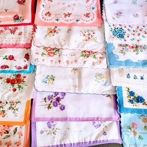 12 Taschentücher Frauen neue Vintage-Stil Floral Taschentücher 1 Dutzend verschiedene Taschentücher neue Designs Bild 5