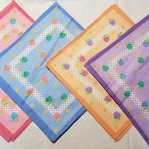 花柄コットンハンカチ - 12枚セット（Cheery Hankies）