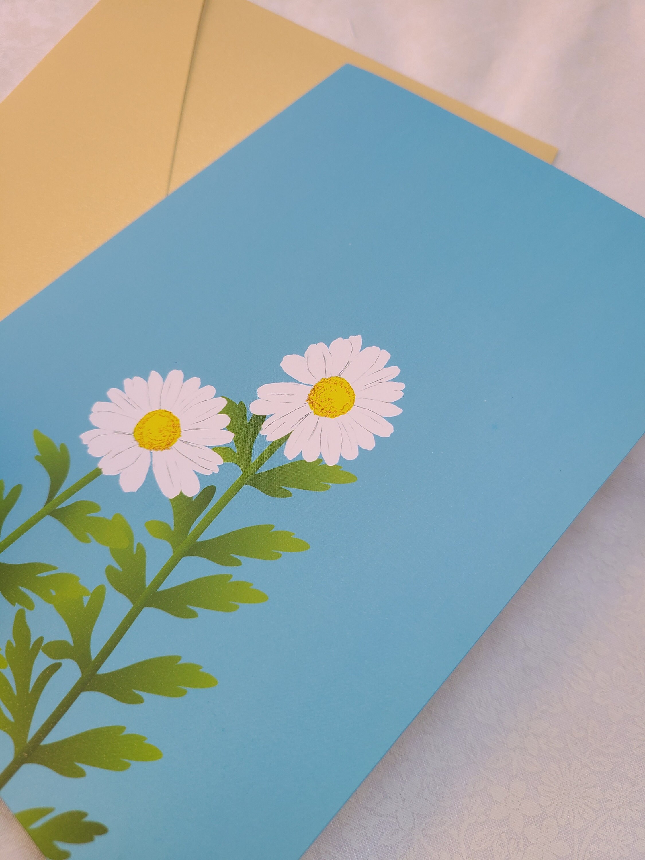 Daisy Pop up Card: Blue Greeting Card With Envelope - Etsy
