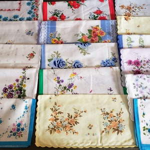12 Taschentücher Frauen neue Vintage-Stil Floral Taschentücher 1 Dutzend verschiedene Taschentücher neue Designs Bild 7