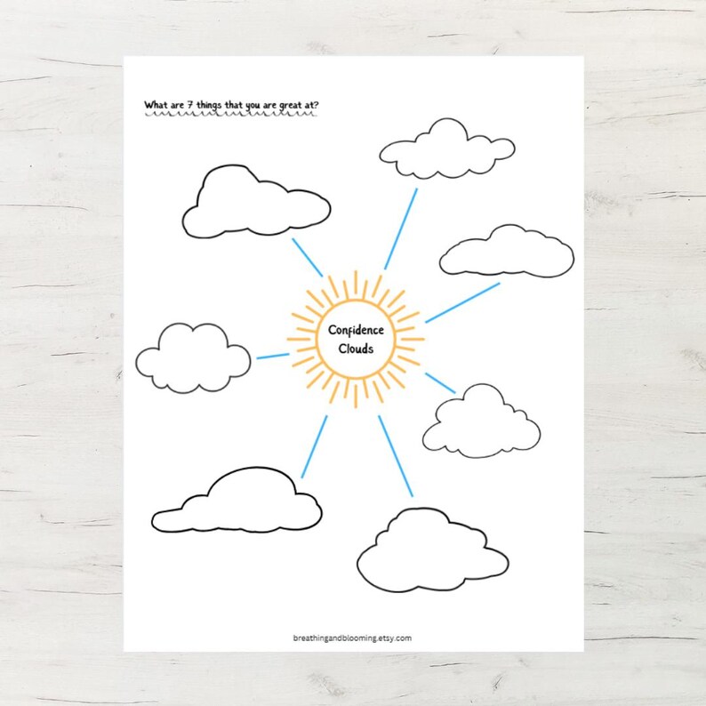 Confidence Worksheets for Kids Printable Self Esteem Activities Journal ...