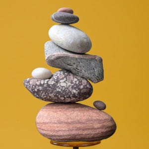 Large Zen Cairn Stone Balancing Set | Wabi-Sabi Inspired Meditation Rocks | Mindfulness and Stress Relief Gift