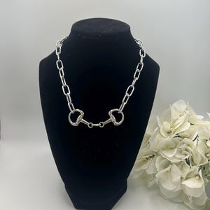 Silver Snaffle Bit Chain Necklace