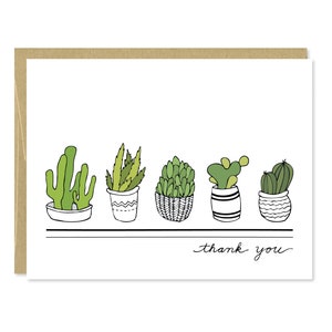 Succulents Thank You Card - Thank You Note - Cactus Card - C-104