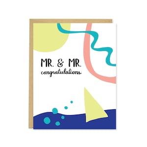 Carte de mariage gay - M. - M. Félicitations Carte - Gay Engagement Card - C-099