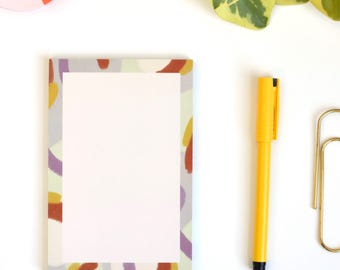 4x6 Notepad - Grocery List - Market List - To Do List - Abstract Pink, Orange, Yellow - Desk Accessories, Organization - Gift for her N-011