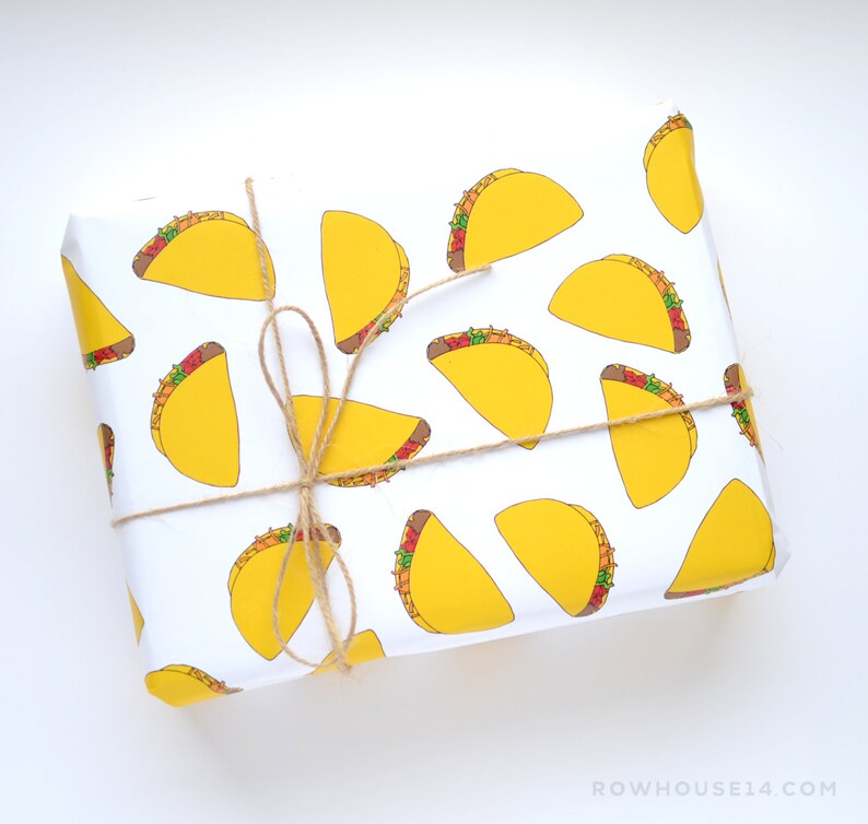 Tacos Gift Wrap Funny Wrapping Paper Gift Wrap Sheets Etsy