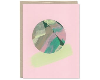 Hand Painted Blank Greeting Card - One of a Kind Card - Abstract, Handpainted, Collage - Blank Card - Birthday, Thank You, Just Because