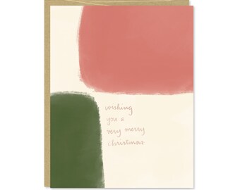 Christmas Card - Holiday Card - Wishing You a Very Merry Christmas - Simple Christmas Card - C-231