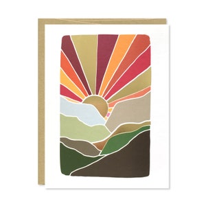 Mountains Gold Foil Card - Blank Card - Thank You Card - C-140