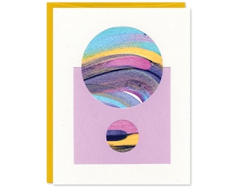 Hand Painted Blank Greeting Card - One of a Kind Card - Abstract, Handpainted, Collage - Blank Card - Birthday, Thank You, Just Because Card