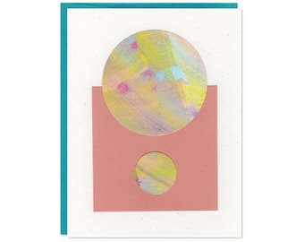 Hand Painted Blank Greeting Card - One of a Kind Card - Abstract, Handpainted, Collage - Blank Card - Birthday, Thank You, Just Because Card