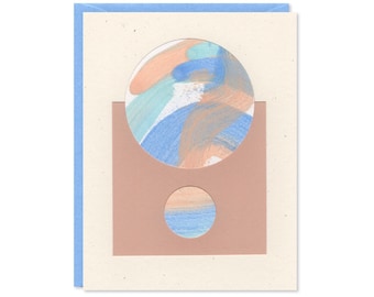 Hand Painted Blank Greeting Card - One of a Kind Card - Abstract, Handpainted, Collage - Blank Card - Birthday, Thank You, Just Because Card