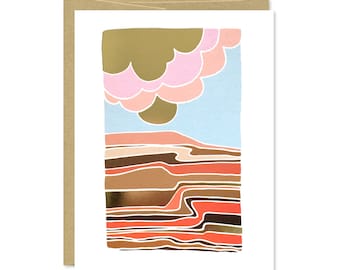 Desert Gold Foil Card - Blank Card - Gold Foil Card - C-138