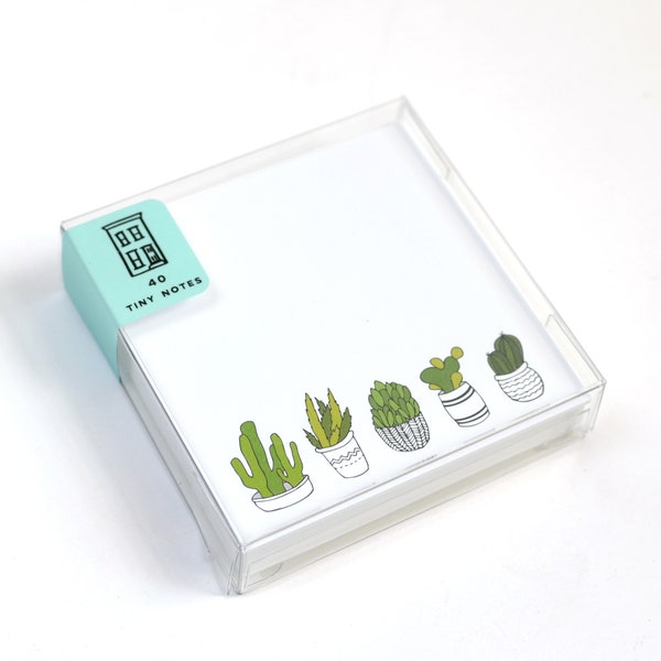 Succulent Tiny Notes - Mini Note Cards - Lunchbox Notes - Stocking Stuffer - Set of 40 - TN-004