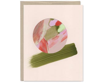 Hand Painted Blank Greeting Card - One of a Kind Card - Abstract, Handpainted, Collage - Blank Card - Birthday, Thank You, Just Because