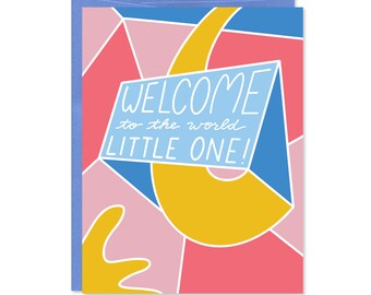 New Baby Card - Baby Shower Card - Welcome to the World Little One - C-161
