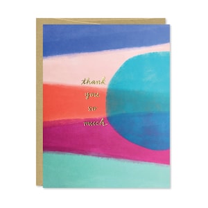 Gold Foil Thank You Card - Thank You So Much Card - Abstract Thank You Card - Gold Foil Card for Friend, Coworker, Neighbor - C-192