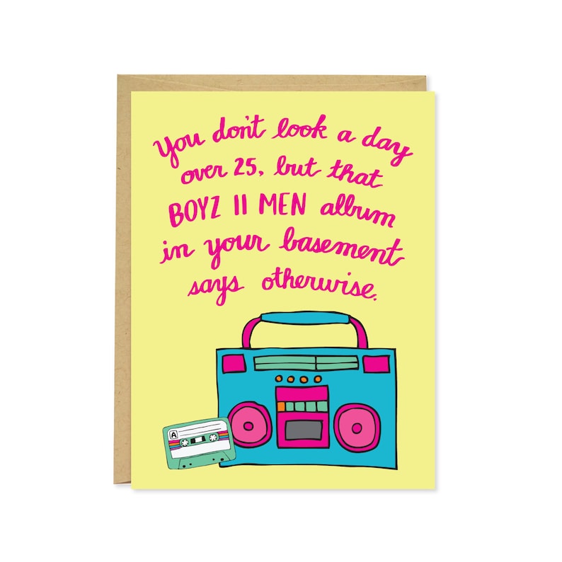 Funny Birthday Card Boyz II Men Birthday Card C-123 image 1