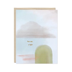 Carte d'encouragement en feuille d'or - vous êtes une carte lumineuse - carte pour un ami - carte de remerciement - paysage abstrait, nuage, ciel - C-247