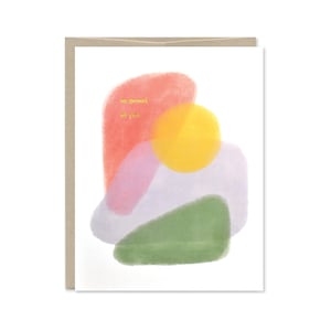 Carte Si fier de vous - Carte de félicitations pour l'obtention du diplôme - Carte pour diplômé - Abstrait orange, vert, violet - Carte de feuille d'or - C-262