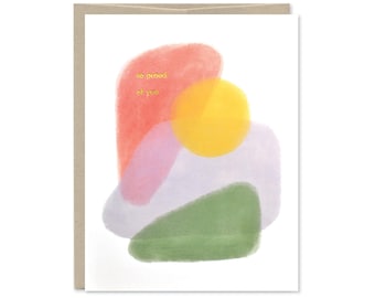 So Proud of You Card - Graduation Congratulations Card - Card for Graduate - Abstract orange, green, purple - Gold Foil Card - C-262