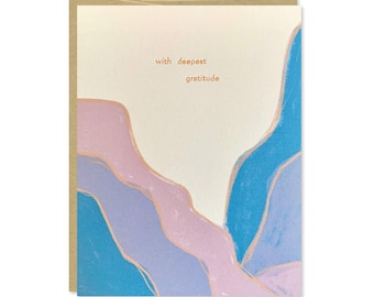 With Deepest Gratitude Copper Foil Thank You Card - Abstract, Heartfelt, Canyon - C-237