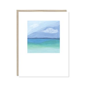Painted Ocean Landscape Blank Greeting Card - Everyday Card - Thank You, Birthday Card - Note Card - Abstract Painting Card - C-265