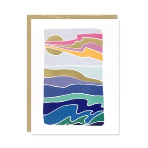 Ocean Gold Foil Card - Blank Card - Illustrated Gold Foil Card - C-137