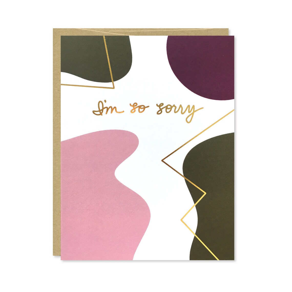 Gold Foil Sympathy Card - I'm so Sorry - Simple Condolence Card ...