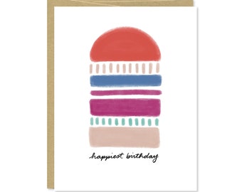Tarjeta de cumpleaños para un amigo - Tarjeta de cumpleaños sencilla - Tarjeta de cumpleaños abstracta - C-216